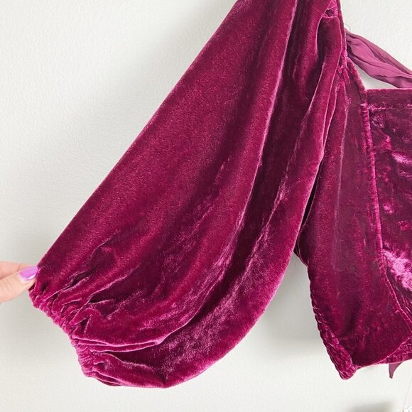 FREE PEOPLE | Marie  Velvet Open Back Cropped Top NWT - Picture 7 of 12